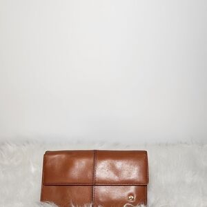 Etienne Aigner Tan Leather Clutch
